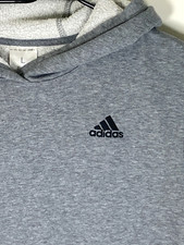 Adidas Youth Hoodie Size L 13-14Y Gray Pullover Sweatshirt Cotton Blend Logo