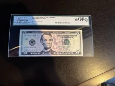 DBR 2006 $5 FRN Dallas Gem Fr. 1993-K Legacy 65 PPQ Low Serial IK00001296A