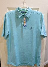 Mens Aqua Blue Nautica Performance Polo Shirt- Size S-NWT- MSRP 59.50   