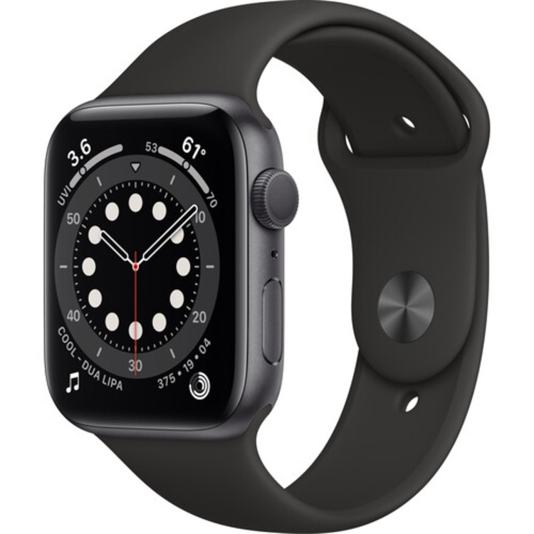 S6 44mm Gps Space Gray Case Black Band&nbsp;m00h3ll/a Very Good