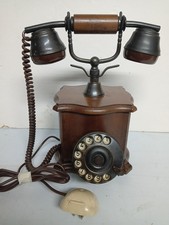 Antico telefono In Legno  a disco