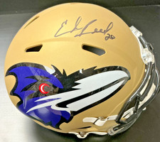 ED REED SIGNED GOLD BALTIMORE RAVENS REPLICA HELMET W/ BECKETT CERT
