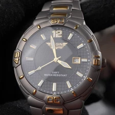 elgin sportsman dive watch full titanium RARE 100M 43mm lumed hands + indices