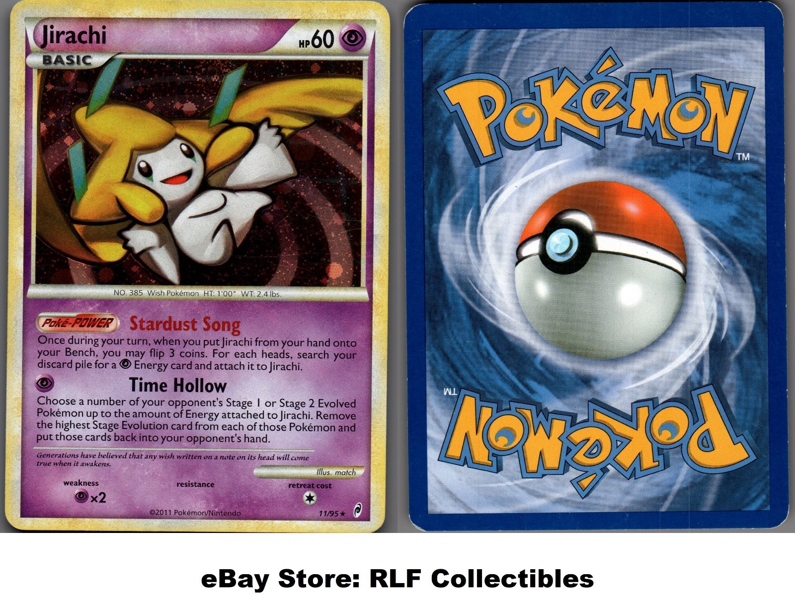 2011 Pokemon, Call of Legends, #11/95 Jirachi, Holo Rare
