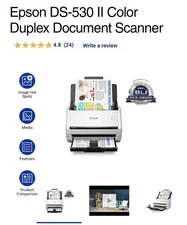 Epson DS-530 II Color Duplex Document Scanner  (open box)