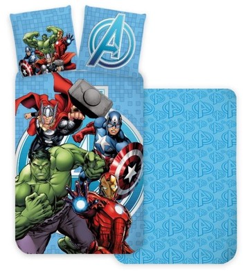 Marvel Avengers Wende-Bettwäsche-Set 135x200 80x80 Baumwolle Kinder-Bettzeug