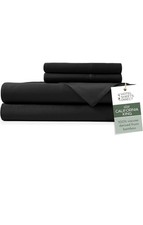 4 Piece Bed Sheet Set King Size 100 Viscose Derived from Bamboo Black