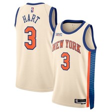 New York Knicks Josh Hart #3 Nike Cream 2025/26 NBA Swingman Jersey City Edition