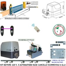 Automazione Cancello Scorrevole 6 Qli Motore 230 V Radioc Fotoc Faro 3 MT Cremag