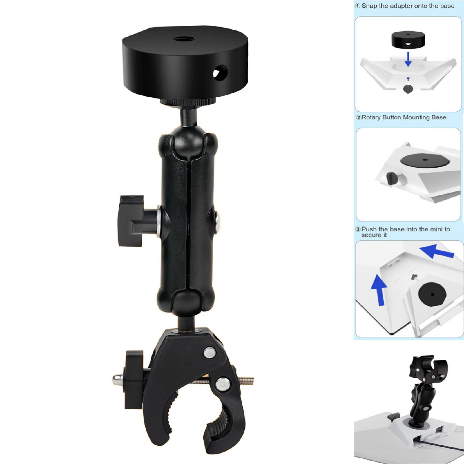 1*Alloy+Plastic Clamps RV Ladder Mount Roof Rack Pipe Mount for Starlink Mini