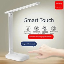LED Desk Light Dimmable Touch Sensor Table Bedside Reading Lamp USB Rechargeable