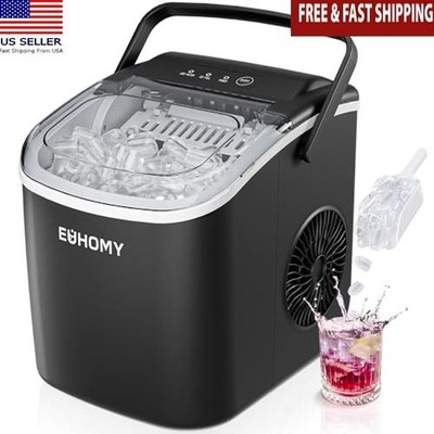 Countertop Ice Maker Machine W/ Handle 26lbs 24Hrs 9 Cubes Home/Kitchen/Camping