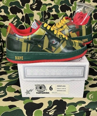 2008 A Bathing Ape Isetan Pattern Patent Leather Bapesta 6 Base Air Force Dunk