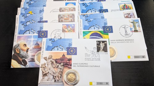2 Euro + 50 Cent Numisbrief Vatikan - Numisbriefe zur Auswahl Münze + Briefmarke - Bild 1 von 75