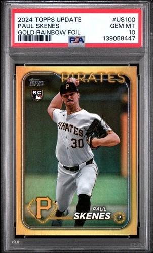 2024 Topps Update Paul Skenes Gold Rainbow Foil #US100 PSA 10 GEM MINT RC ROOKIE