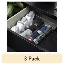  3 pack 3 Compartment Organizer for Drawer Multi-Use, Clear 1 Count