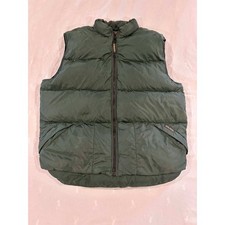 Woolrich Puffer Vest Green Zip Front Logo Tag Outdoor Layering Gorpcore Size XL