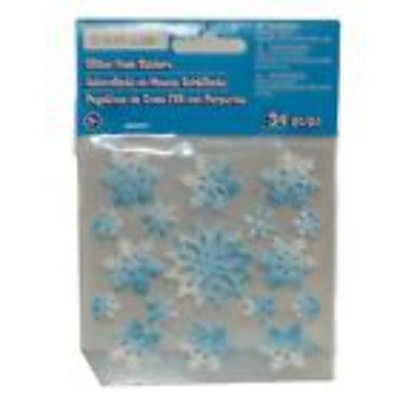 38730 - 2 Pk Snowflake Glitter Stickers With Glittering Snowflake Designs |File-