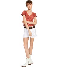 Dollhouse Womens Belted Ripped Casual Denim Shorts, white, Juniors, 15