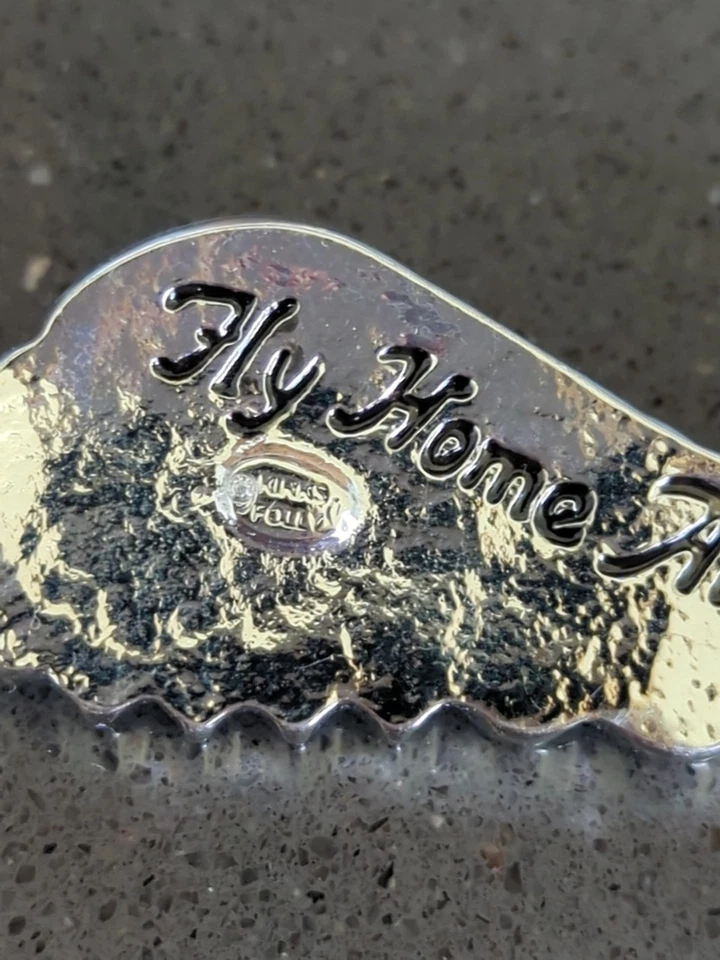 KIRKS FOLLY Fly Home Angel Tono Plateado Llavero Dije Aurora Estrás F151 Foto 3 de 4