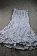 Atocam Dress Womens Medium Embroidered Crochet Strapless Ruffle Boho Festival