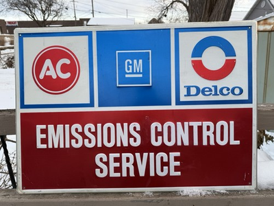 #ad #ad Rare GM AC Delco Emissions Control Service Sign 36quot; x 24quot; $199.99