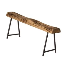  Rustic Carved Wood Natural Log Accent Bench for Entryway, Indoor and Outdoor 