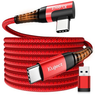 Red 20FT High-Speed VR Link Cable for Universal Gaming - Connects Quest & Pico 4