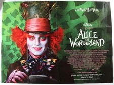 Johnny Depp Mad Hatter Alice in Wonderland Signed Car Original Poster SWAU LOA