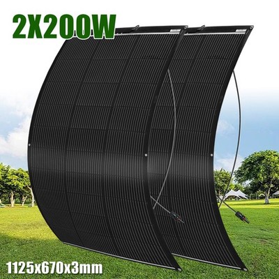 400 Watt Solarmodul Flexible Mono 2x200W Solarpanel für Wohnmobil Dach Balkonk