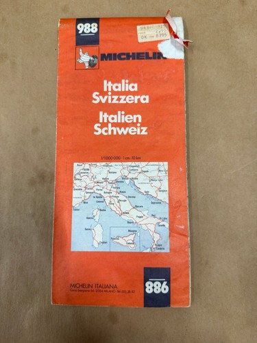 MICHELIN Road Map 988 Italy Switzerland Italie Suisse 1:1,000,000 Travel