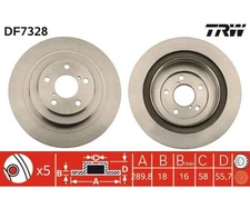 2pcs Brake Disc TRW DF7328 for Subaru Legacy IV Forester