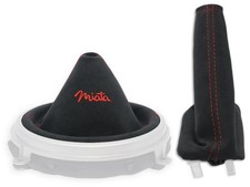 SCHALTMANSCHETTE HANDBREMSSACK FUR MAZDA MX5 NC 2005-2009 ALCANTARA Miata ROT