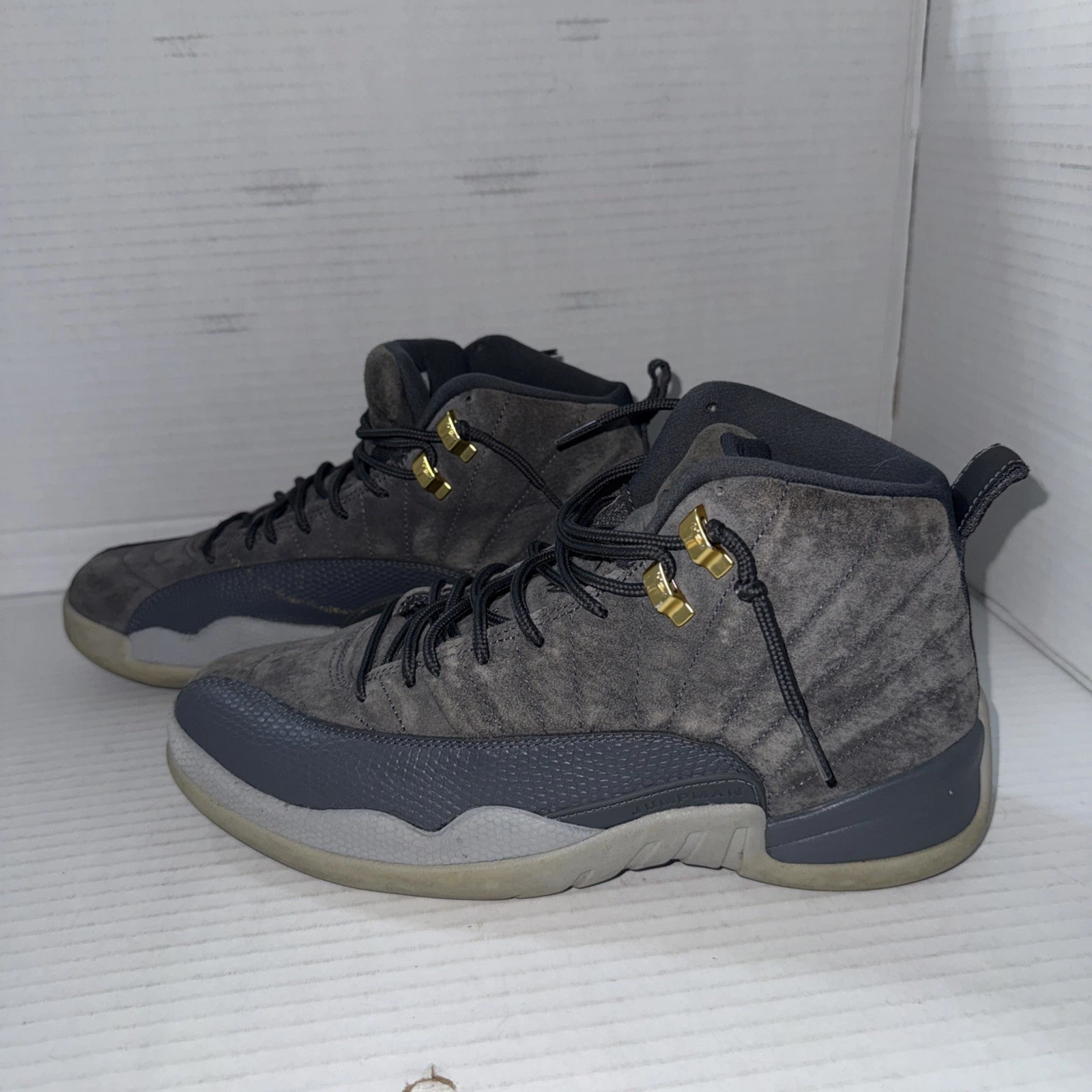 Jordan Air Jordan 12 Retro Dark Grey Wolf Grey 130690-005 MENS SIZE 10