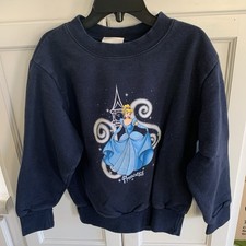 Vintage Princess Sweatshirt Girls Medium 7 8 Disney Store Blue Sweater