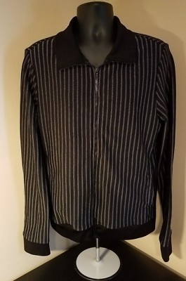 Veste D'Échauffement CHOR Designer Active Wear Homme - Noire Rayures - Taille XL