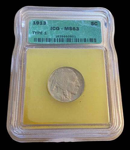 1913/1915 Buffalo Nickel ICG-MS63 Type 1