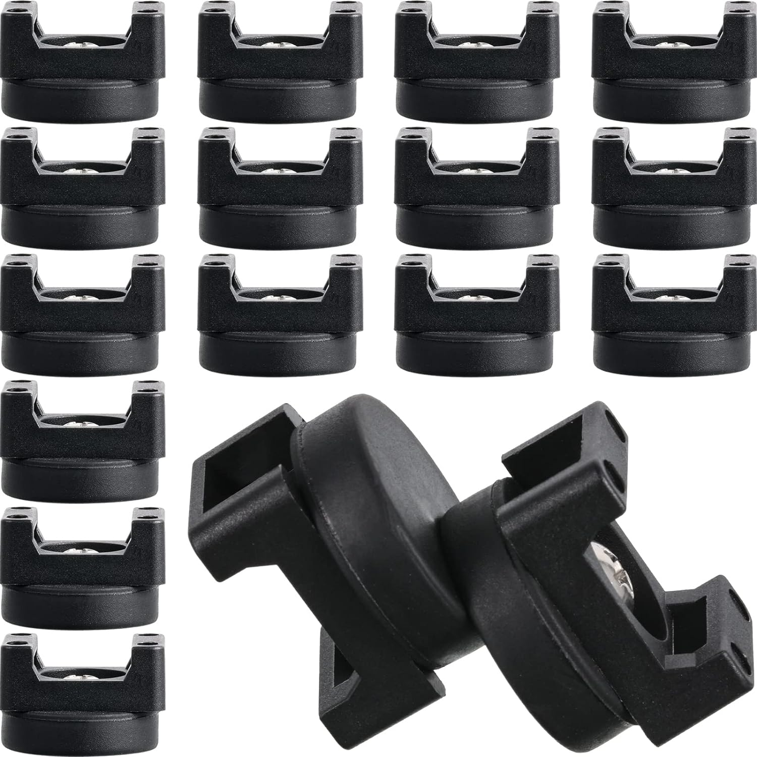 Yookeer 15 Pieces Magnetic Cable Clips Zip Tie Mount Base Black Magnetic Wire Ho