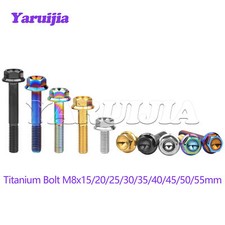 Titanium Bolts M8 X 1.25mm Flange Head DIN6921 Screw 15-55mm for Motorcycle Part