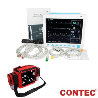 Vitalfunktionen Patient Monitor Patientenmonitor mit Tasche Multi-Parameter 12.1