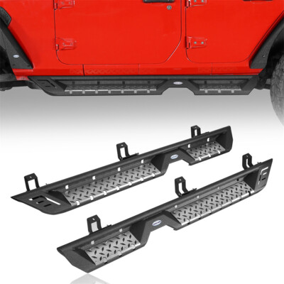 Pair Drop Side Step Bars Running Boards for Jeep Wrangler 2018-2026 JL 4-Door