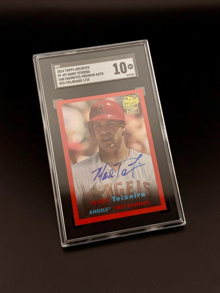 2024 Topps Archives Fan Favorite Premium Auto Mark Teixeira | #1/10 SGC 10 POP 1 Foto 4 de 4