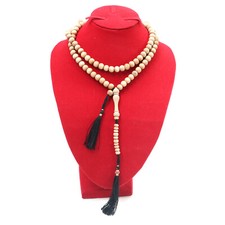 Scented Sandalwood 7mm 100 Beads Muslim Dhikir Tasbih Prayer Beads Black Tassels
