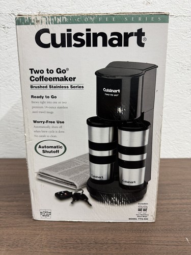 Cuisinart Two to Go Coffee Maker Model TTG-500 Coffeemaker New In Box