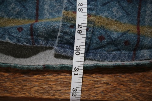 VTG 80s LL Bean Shirt Mens Extra Large Blue Chamois Aztec Flannel Sunwashed - Picture 5 of 9