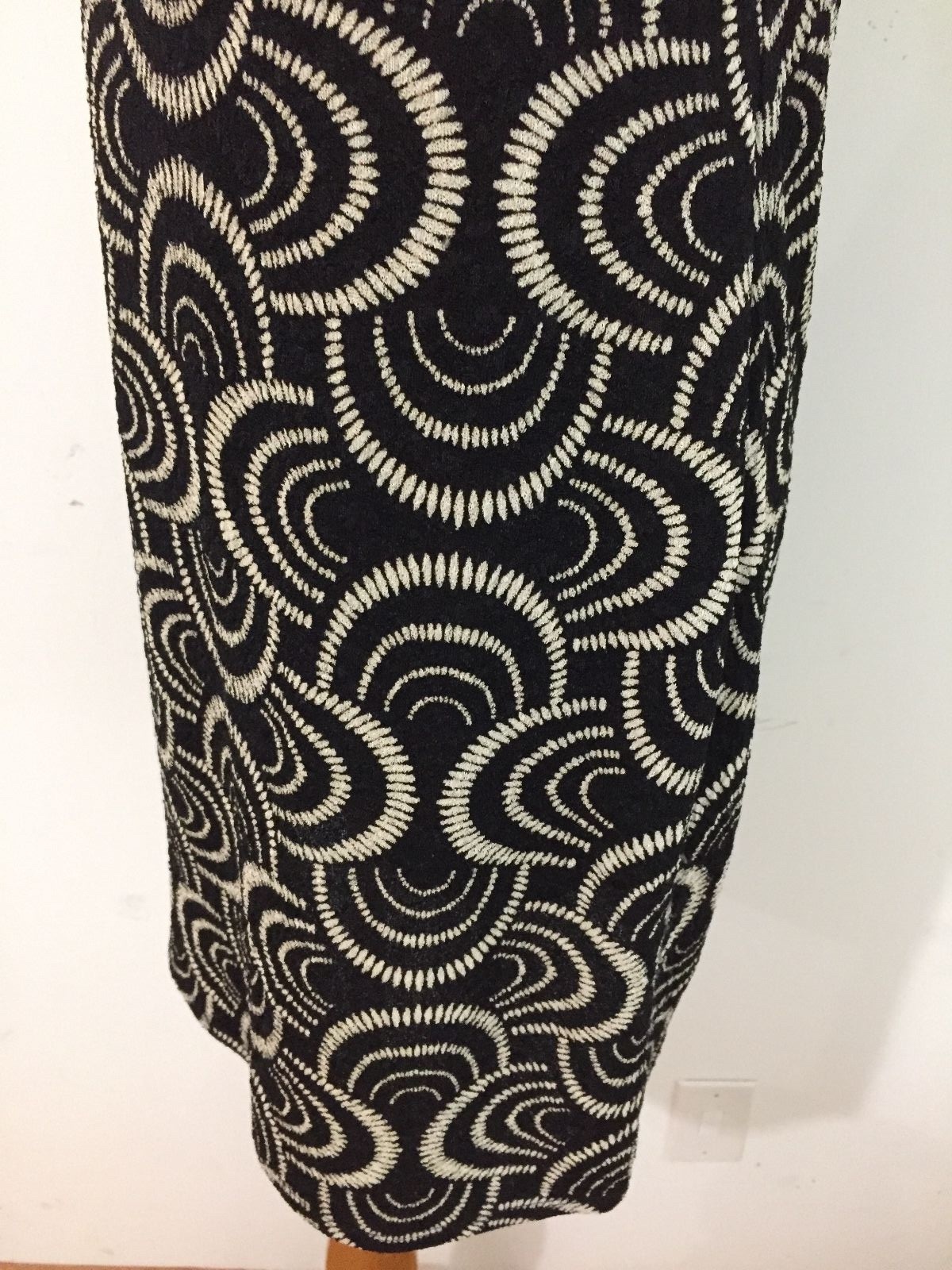 Free People Sleeveless BodyCon Sheath Dress Black & Bone/Beige Size M