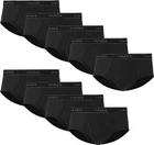 Hanes Brief 3, 9 or 12 All Black Men TAGLESS No Ride Up Comfort Flex Waist Black