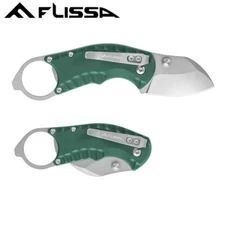 FLISSA 4" Folding Pocket Knife Steel EDC Pocket Knife Bottle Opener w/G10 Handle