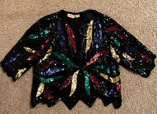Vintage Colorful Sequin Blouse