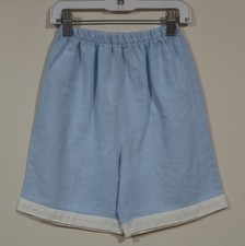 Chabre Boys Size 7 Blue White Trim Elastic Waist Linen Dressy Shorts